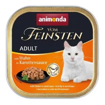 Nassfutter für Katzen animonda ANIMONDA Vom Feinsten Huhn in Karottensauce, 100 g, Schale, ausgewachsene Katzen, gluten- & sojafrei
