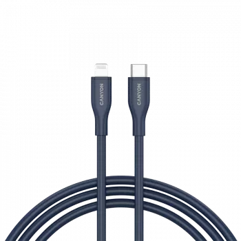 USB‑C auf Lightning Kabel CANYON CLNM60 60W MFi 1 m Silikon blau