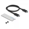 SSD-Gehäuse DELOCK 42025 für 1 x M.2 (PCIe, USB4 Gen4, USB-C) Grau, Aluminium