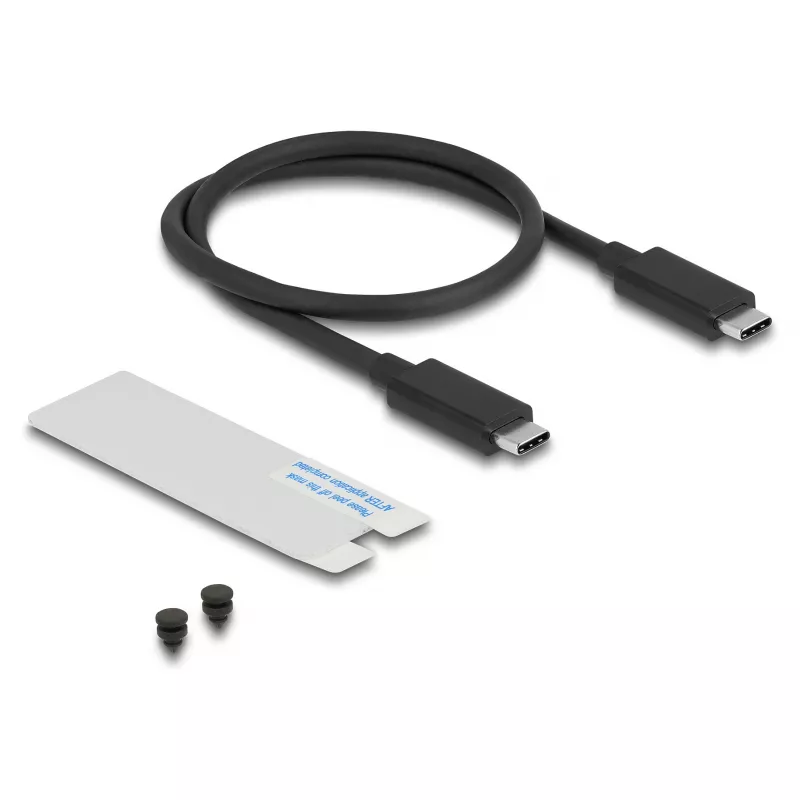 SSD-Gehäuse DELOCK 42025 für 1 x M.2 (PCIe, USB4 Gen4, USB-C) Grau, Aluminium