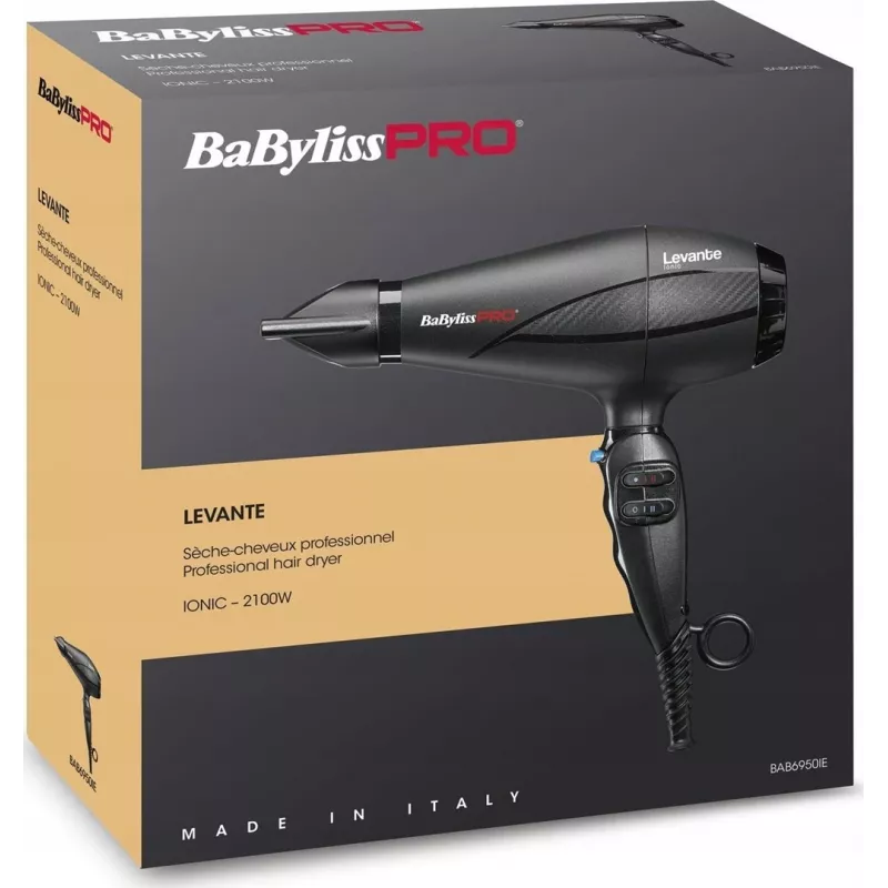 Haartrockner BaByliss PRO Levante 2100 W, AC-Motor, ionisch, 2 Hitze-/2 Stufen, schwarz