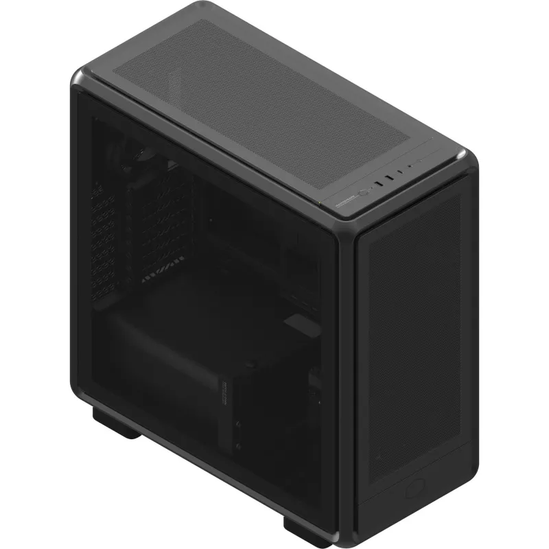 PC Midi Tower Cooler Master MasterFrame 600 Mesh — Schwarz, unterstützt ATX/EATX, 2x200 mm Frontlüfter, Front-/Seitenlüfter-Unterstützung, 2x 3,5-Zoll + 3x 2,5-Zoll Schächte