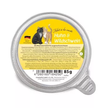 GRANATAPET Filet á la carte Huhn mit Wildschwein - Nassfutter für Katzen - 85g