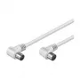 Wentronic Goobay Antennen-Winkelverbindungskabel, Weiß, 2,5 m - IEC/Koax-Stecker 90° IEC/Koax-Buchse 90° (11521)