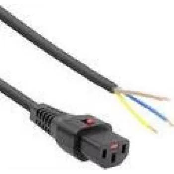 ACT Powercord C13 IEC Lock offenes Ende schwarz 4 m PC1026 230V 10A