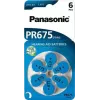 Hörgerätebatterien Panasonic PR 675 (Größe 10), 605 mAh, Zink-Luft, 6er-Pack