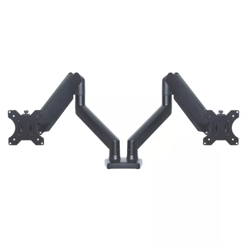 Monitor-Tischhalterung ART RAMM UM-116 für 2 Monitore 13–32 Zoll, höhenverstellbare Doppelarmhalterung