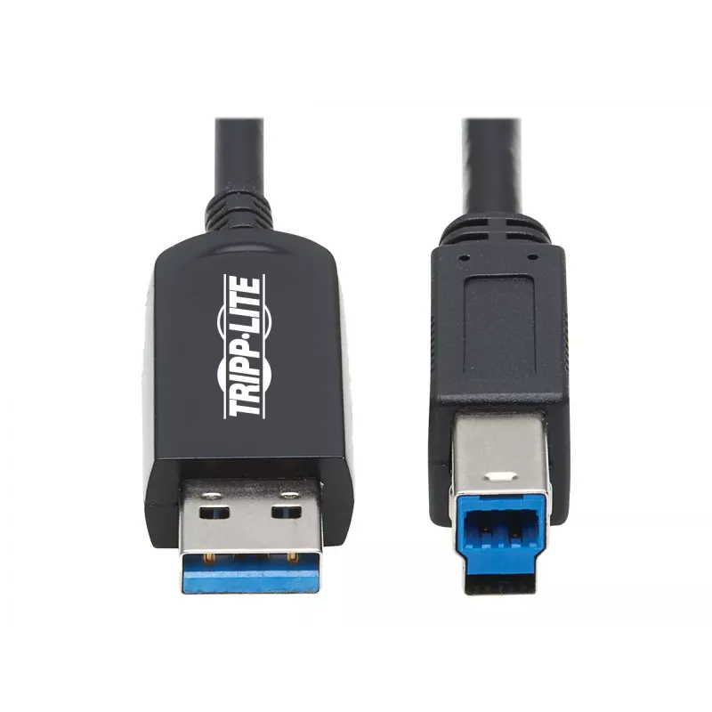 Eaton Tripp Lite Serie USB 3.2 Gen 1 Plenum-zertifiziertes Glasfaser-Aktivkabel (AOC) - A/B M/M, Schwarz, 20 m - USB-Kabel - USB Typ A (M) auf USB Typ B (M) - USB 3.2 Gen 1 - 20,0 m - P