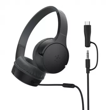Belkin SoundForm kabelgebundene On-Ear-Kopfhörer für Kinder, schwarz. AUD010hqBK