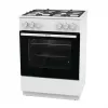 Freistehender Gasherd Gorenje GG6A10WFFM, weiß, 4-Flammen-Kochfeld, 72 L Gasbackofen, Drehregler vorne