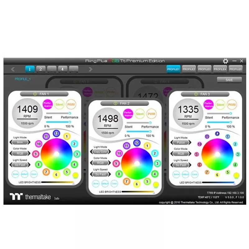 Thermaltake Riing 12 RGB Plus TT Premium Edition 5-Pack 120mm ARGB Gehäuselüfter