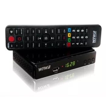 Set-Top-Tuner WIWA 2_275294 H.265 DVB-T/DVB-T2 HD, 1 Tuner, 470–860 MHz, HDMI 1.3, USB 2.0, SCART, schwarz