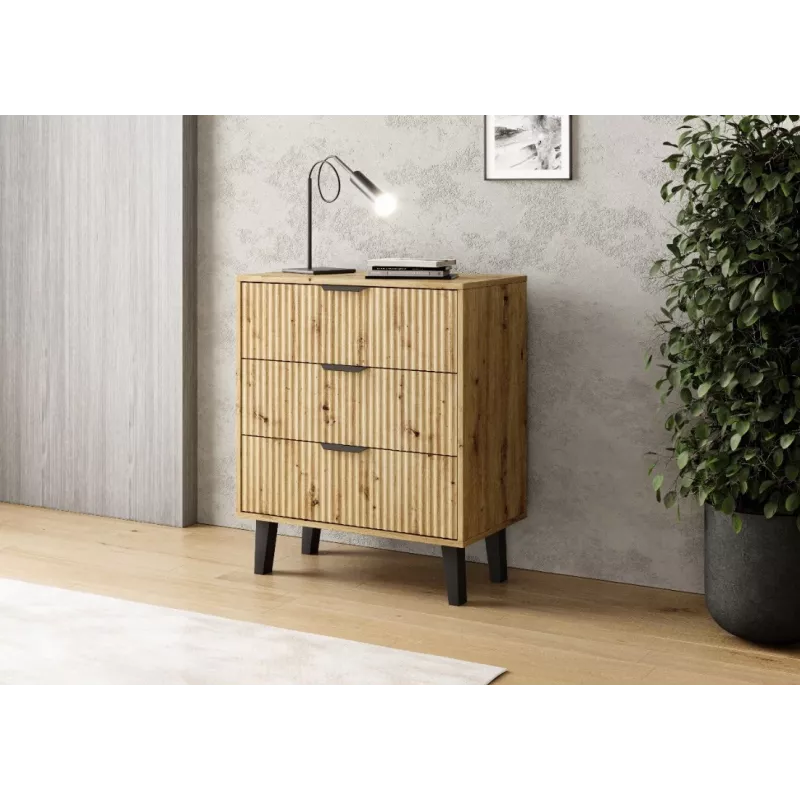 SCANDI 3S schlank Eiche ARTISAN Kommode