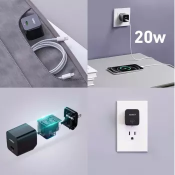 Wandladegerät Aukey PA-Y20S 20W USB-C Power Delivery, kompakt, ein Anschluss