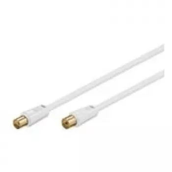 Wentronic Goobay Antennenanschlusskabel, 100 % geschirmt, vergoldet, Weiß, 7,5 m - Koax-Stecker Koax-Buchse (67286)