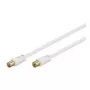 Wentronic Goobay Antennenanschlusskabel, 100 % geschirmt, vergoldet, Weiß, 7,5 m - Koax-Stecker Koax-Buchse (67286)