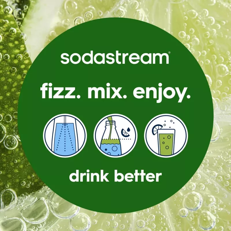 Sodabereiter SODASTREAM Art Blue Steel — 1 L Kunststoffflasche, 60 L Karbonator, 173×245×430 mm