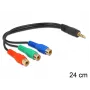Audiokabel DeLOCK 62499 0,24 m 3,5 mm auf 3 x RCA Schwarz