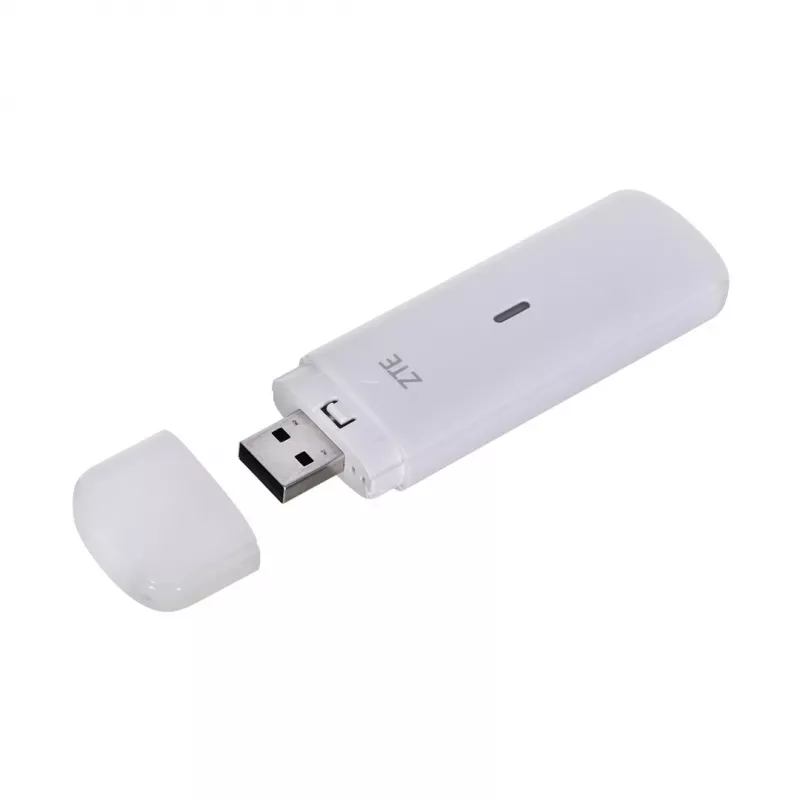 USB Mobilfunkmodem ZTE MF833N, tragbarer USB-Formfaktor, 4G LTE-FDD/TDD bis zu 150 Mbit/s, HSUPA/2G-Unterstützung, microSD-Steckplatz, weiß