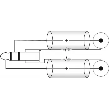 Adapterkabel Omnitronic 3,5 mm Klinke auf 2x Cinch, 90°-Stecker, 0,5 m