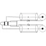 Adapterkabel Omnitronic 3,5 mm Klinke auf 2x Cinch, 90°-Stecker, 0,5 m