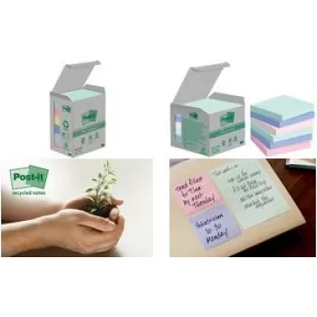 Post-it Recycling Notes Rainbow Haftnotizen Standard farbig sortiert 6 Blöcke (7100259123)