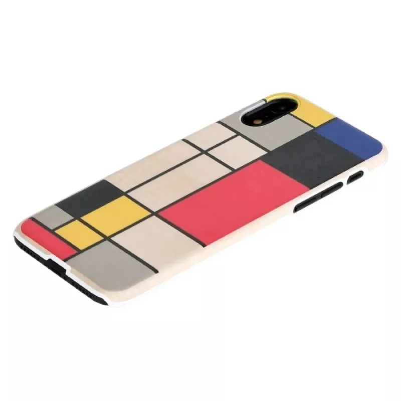 Smartphone-Hülle man and wood für iPhone XR – Holzrückseite, weißer Rahmen