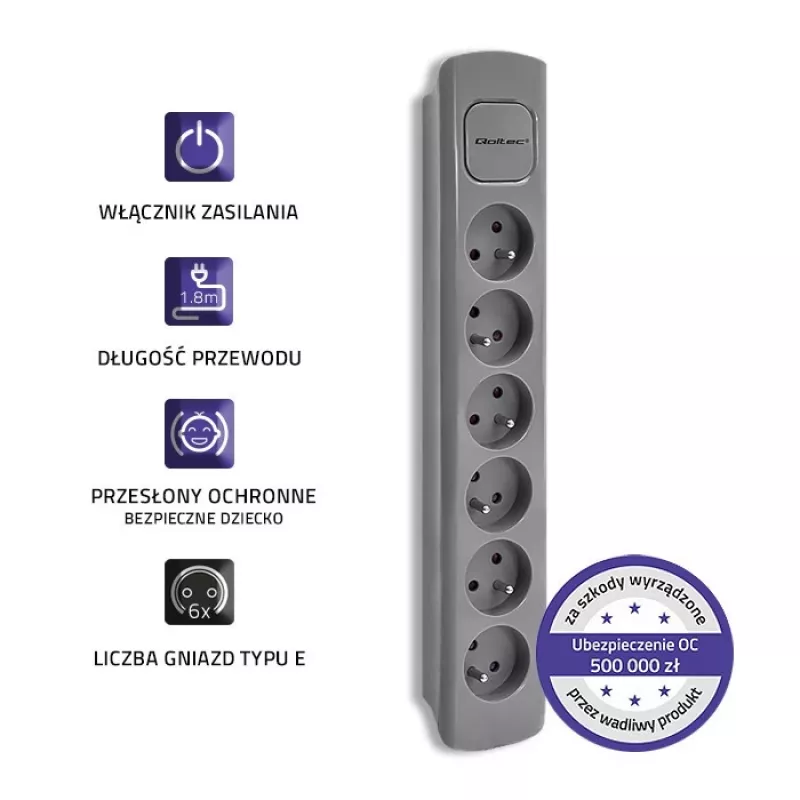 Qoltec 50277 Product Grau