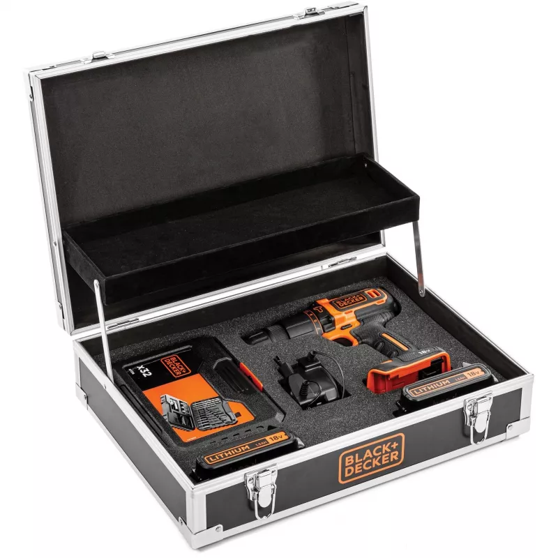 Bohrmaschine Schwarz & Decker BDCHD18B2FC-QW 18V Lithium-Ionen 2 Batterien