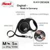 Flexi Schwarz Design M, Rollleine mit Band, 5 m, für mittelgroße Hunde (10–25 kg), max. Belastung 20 kg