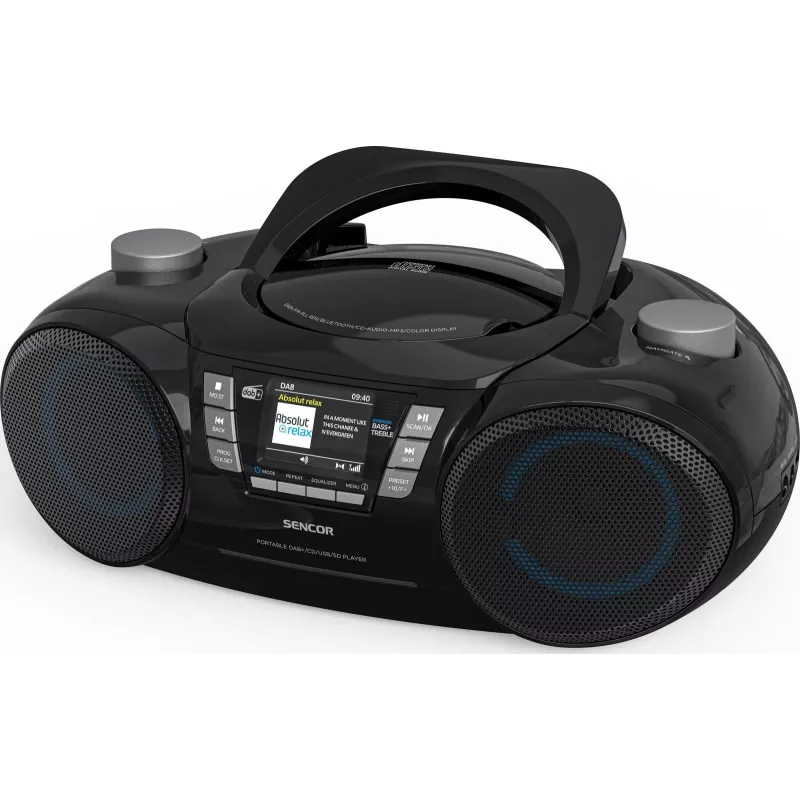Tragbarer DAB+ CD/MP3/USB/SD Bluetooth-Player SENCOR SPT 6510DB — DAB+, Bluetooth 5.3, 16 W RMS, CD/USB/SD, 2,4 Zoll LCD