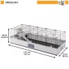 FERPLAST Modular 4 – Käfig für Kaninchen und Hausmeerschweinchen – 179 x 72 x 56 cm