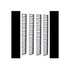 APC NetShelter Kabelmanagement, Vertikaler Kabelmanager, für NetShelter SX Networking Racks 48U, Set mit 4 Stück, 250 x 2045 x 170 mm