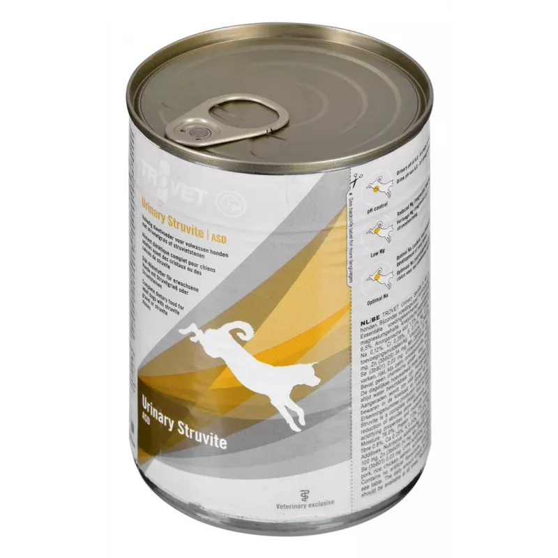 Veterinärdiät TROVET Urinary Struvite 400 g — Nassfutter für Hunde mit Huhn und Schwein für ausgewachsene Senioren