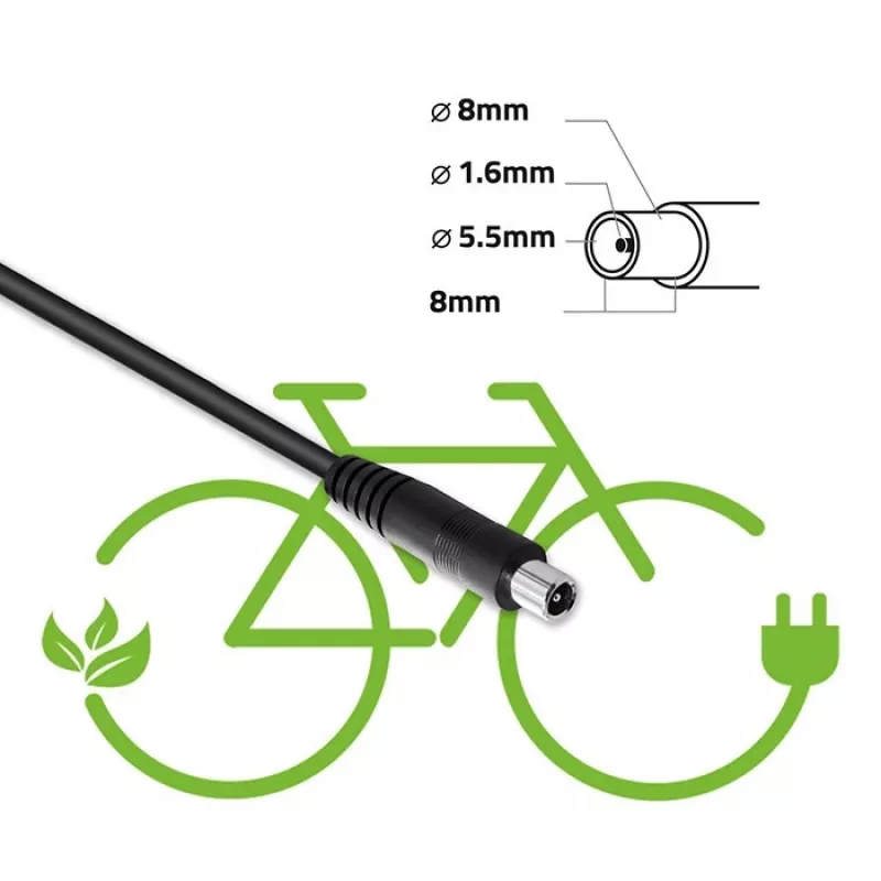 Qoltec Fast Charger für XIAOMI 36V Elektroroller / E-Bike | 42V | 2A | 8,0*8,0mm+Pin | wasserdicht + Netzkabel