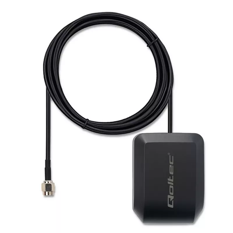 GPS/GLONASS-Antenne QOLTEC Modell 57055 mit Magnetfuß, 28 dB Verstärkung
