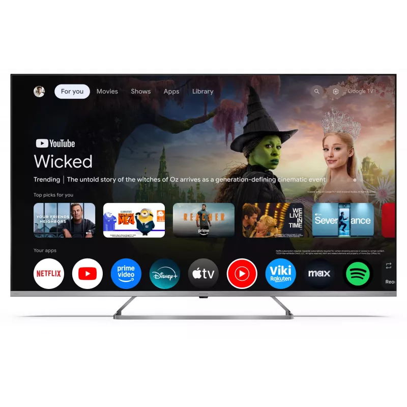 Sharp 4K QLED MiniLED TV | 50JP7265E | 50 | Smart TV | Google TV | UHD | Silber