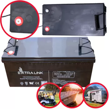 Extralink Akkumulator AGM 12V 200Ah verschlossener Blei‑Säure‑Akku (VRLA), 12 V, 200 Ah, wartungsfrei