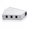 DIN-Schienen-Glasfaser-Spleißverteiler DIGITUS DN-96894 — abgewinkelt, 6 SC SX / LC DX, Aluminium, grau