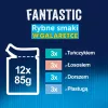 Nassfutter für Katzen Purina Nestlé FELIX Fantastic Fischgeschmack — Thunfisch, Lachs, Kabeljau, Scholle, 12×85 g Beutel