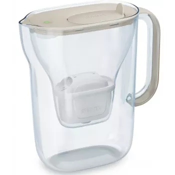 Wasserfilterkanne BRITA Style Essential 2,4 L mit 2 Ersatzkartuschen (sandfarben)