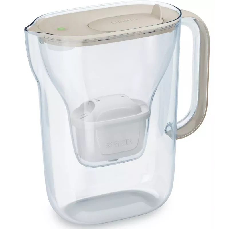 Wasserfilterkanne BRITA Style Essential 2,4 L mit 2 Ersatzkartuschen (sandfarben)