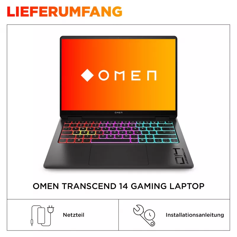 HP OMEN Transcend 14-fb1097ng Gaming Notebook 35,6 cm (14) – Tastaturlayout möglicherweise deutsch