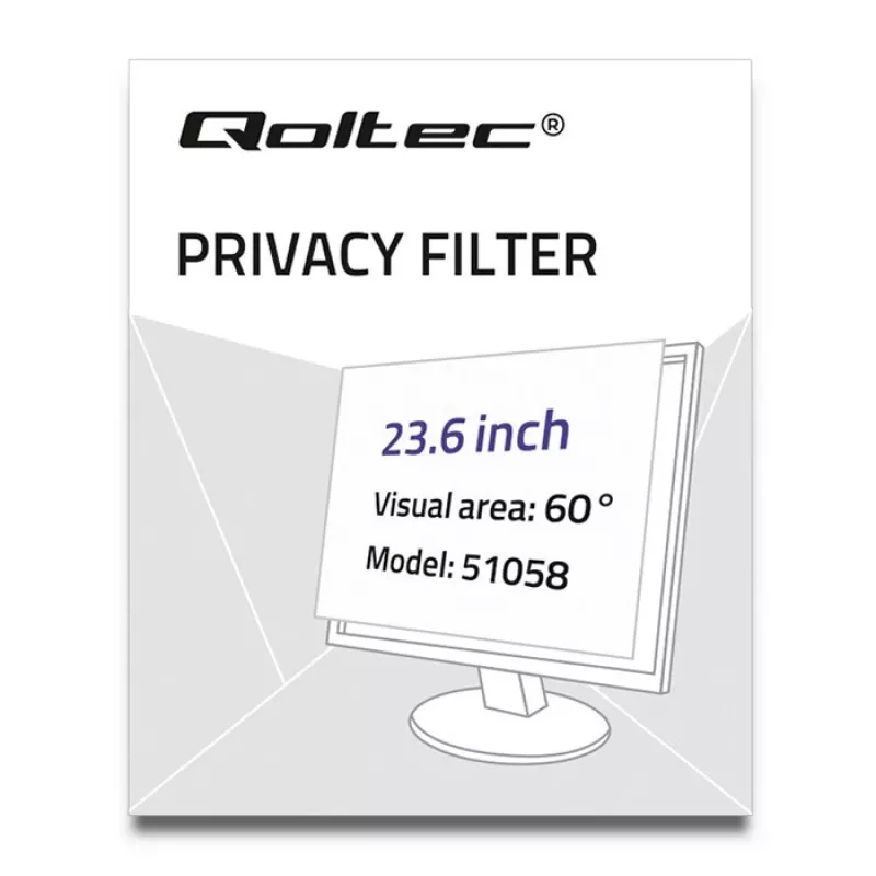 Display-Privatsphärenfilter Qoltec 51058 59,9 cm (23,6 Zoll) Monitor