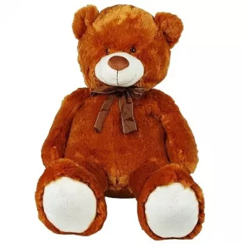 Maskottchen Plüsch-Teddybär mit Schleife 70 cm braun