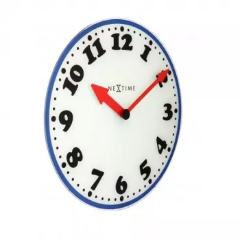 NeXtime Wanduhr 8151 Boy, Ø43 cm, Weiß/Blau/Schwarz/Rot