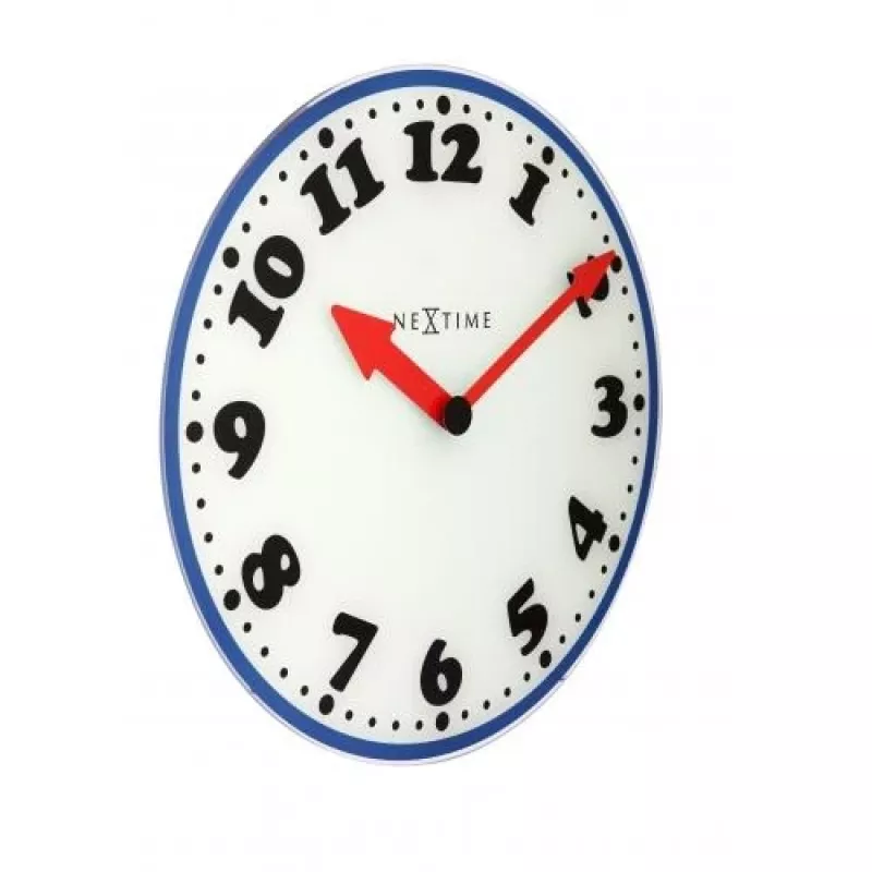 NeXtime Wanduhr 8151 Boy, Ø43 cm, Weiß/Blau/Schwarz/Rot