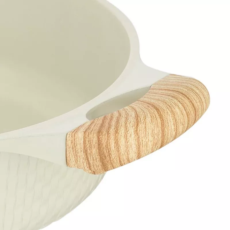 Flacher Topf D28cm 4,1L/beige