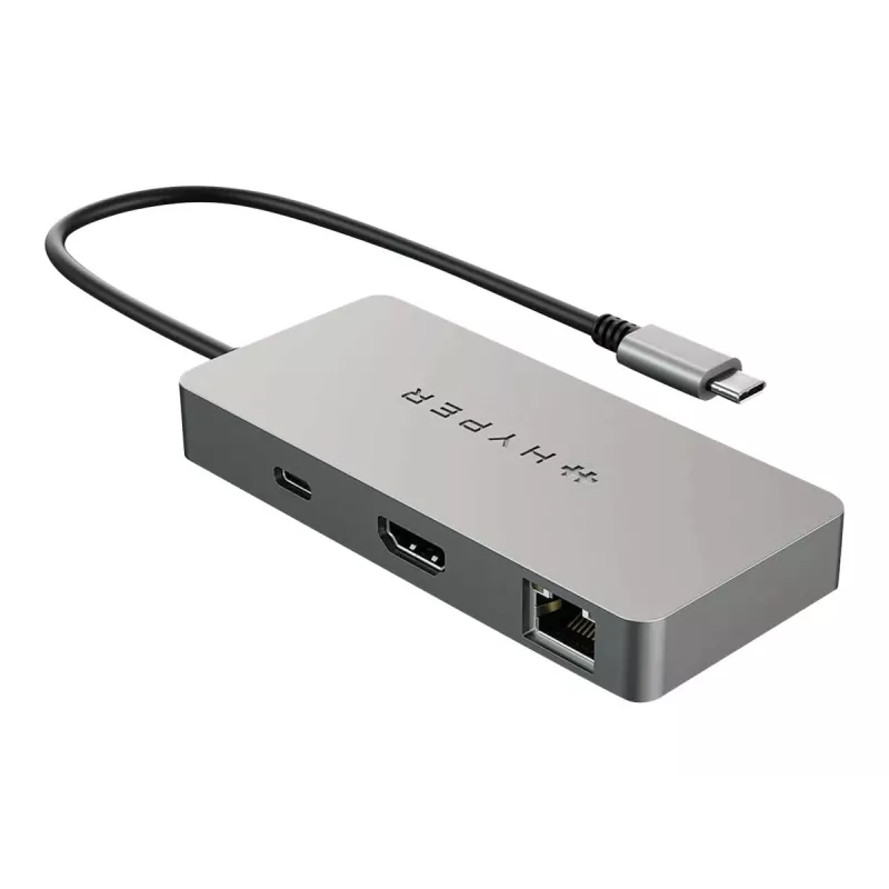HYPER HDMB2 Interface Hub USB 3.2 Gen 1 (3.1 Gen 1) Type-C 5000 Mbit/s Edelstahl