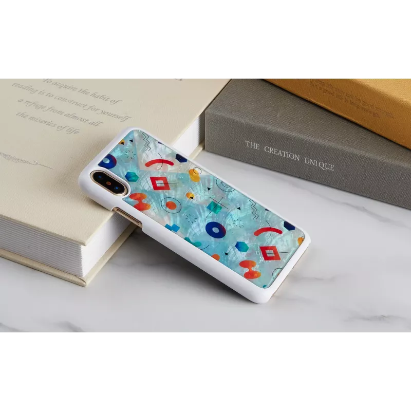Handyhülle iKins für iPhone XS / iPhone X S – weiß poppin rock schützende Rückabdeckung